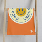 Good Times Good Vibes Happy Face Bright Orange | Mix & Match Classic Fun-Flirty Lovers’ Towels