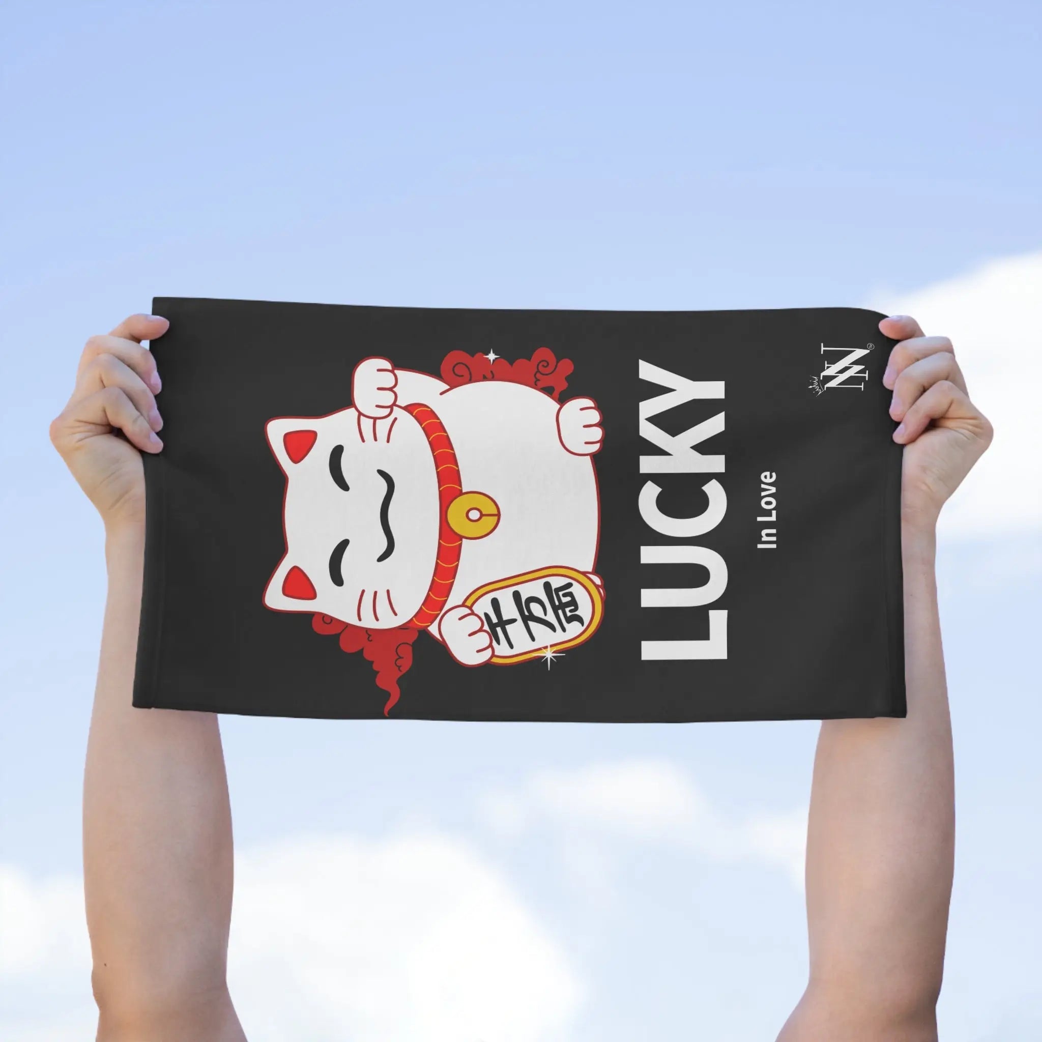 Lucky In Love Beckoning Cat | Mix & Match Soft Fun-Flirty Lovers’ Towels
