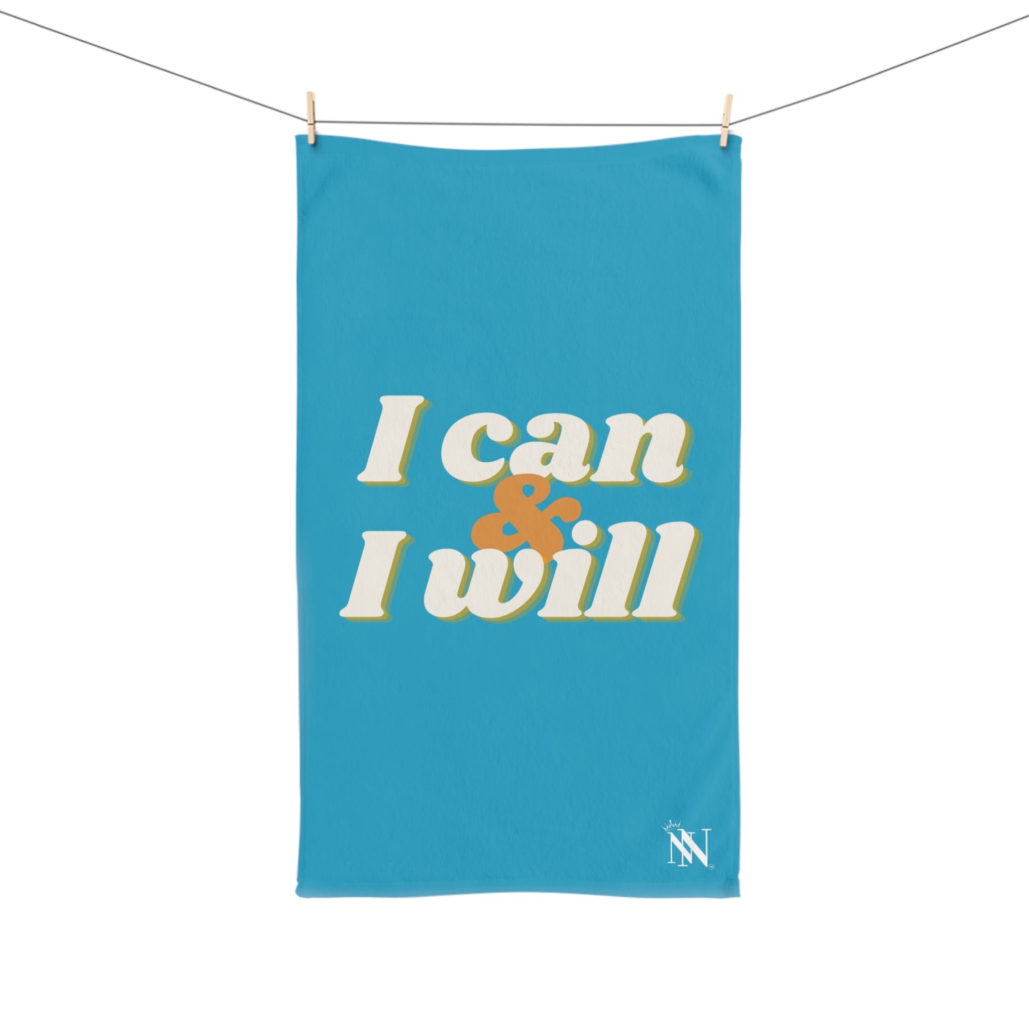 I Can I Will Teal | Mix & Match Original Fun-Flirty Lovers’ Towels