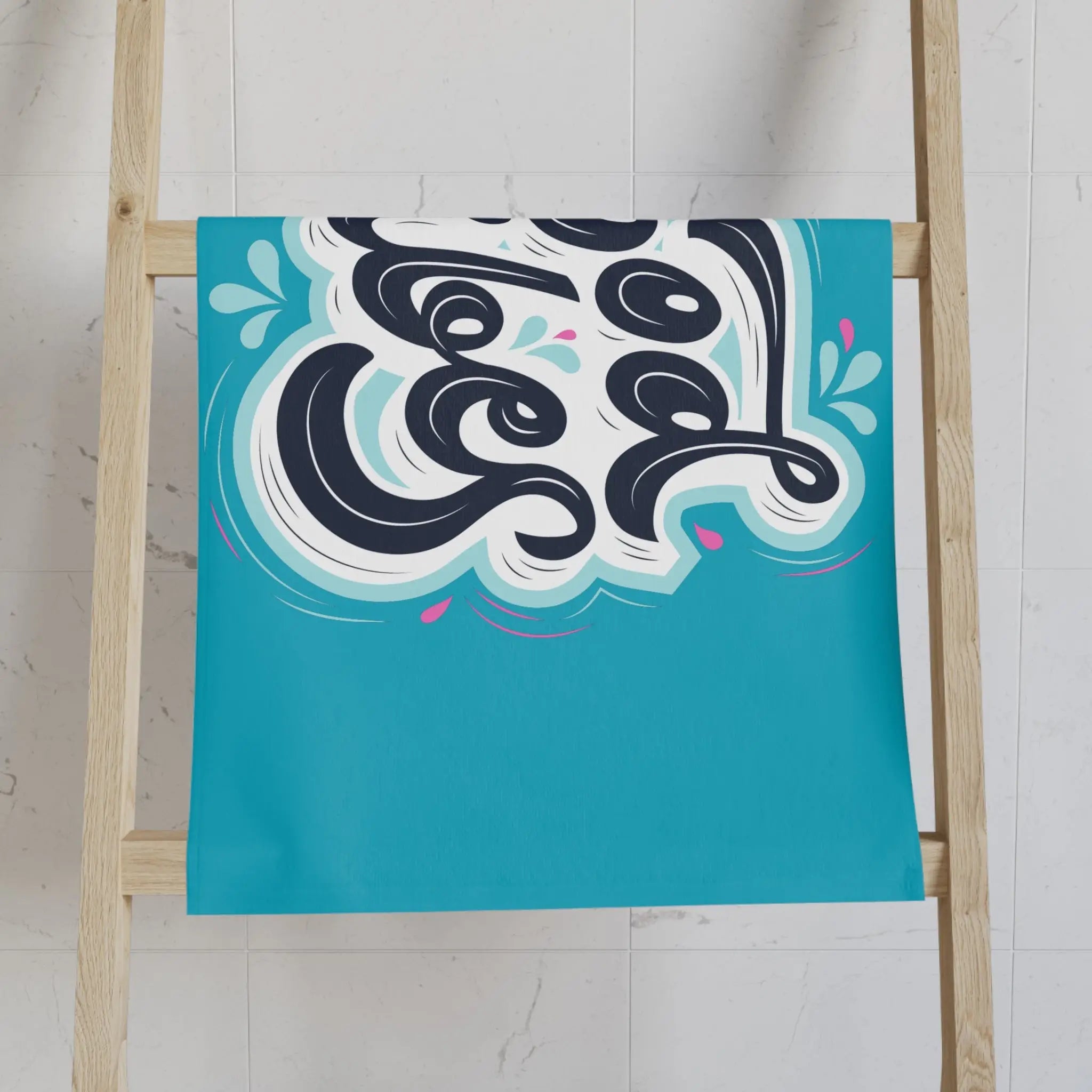 Good Vibes Blue Splash Teal Cum Towel