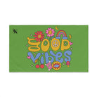 Good Vibes Hippie Flower Lime Green Cum Towel