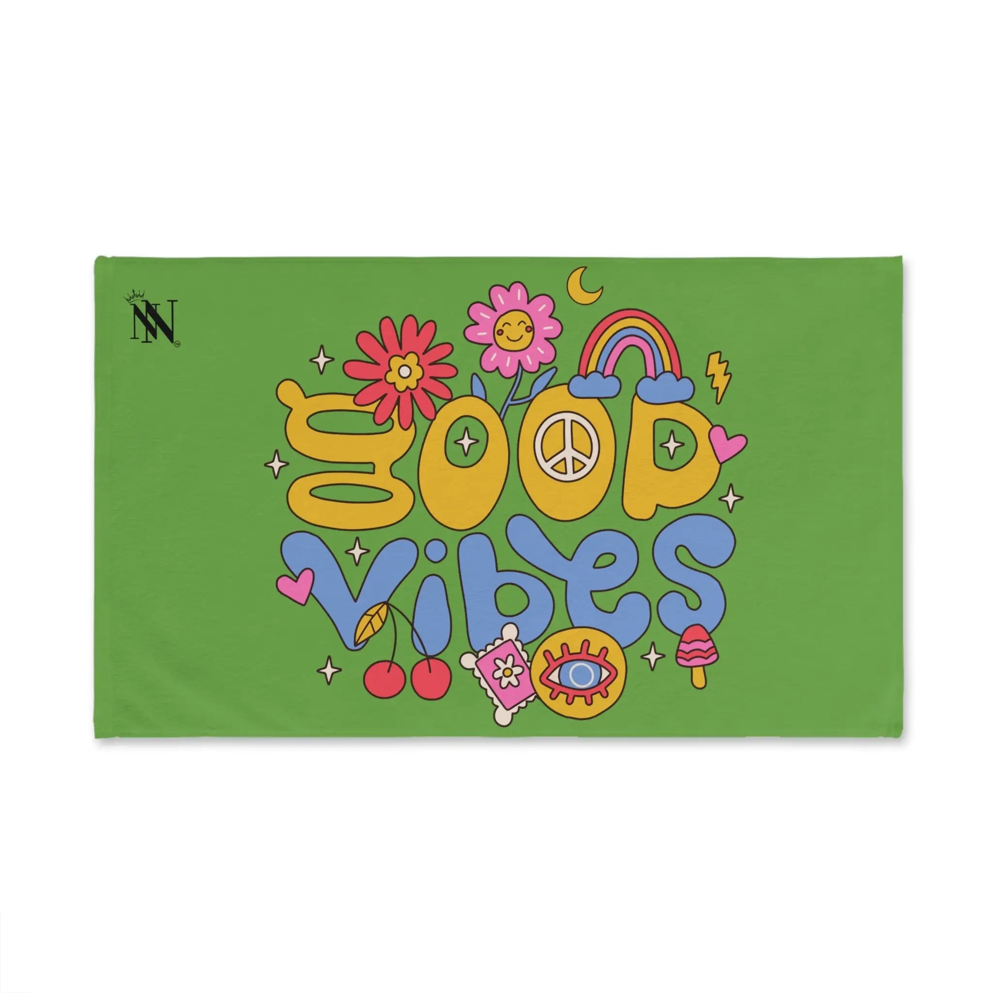 Good Vibes Hippie Flower Lime Green Cum Towel