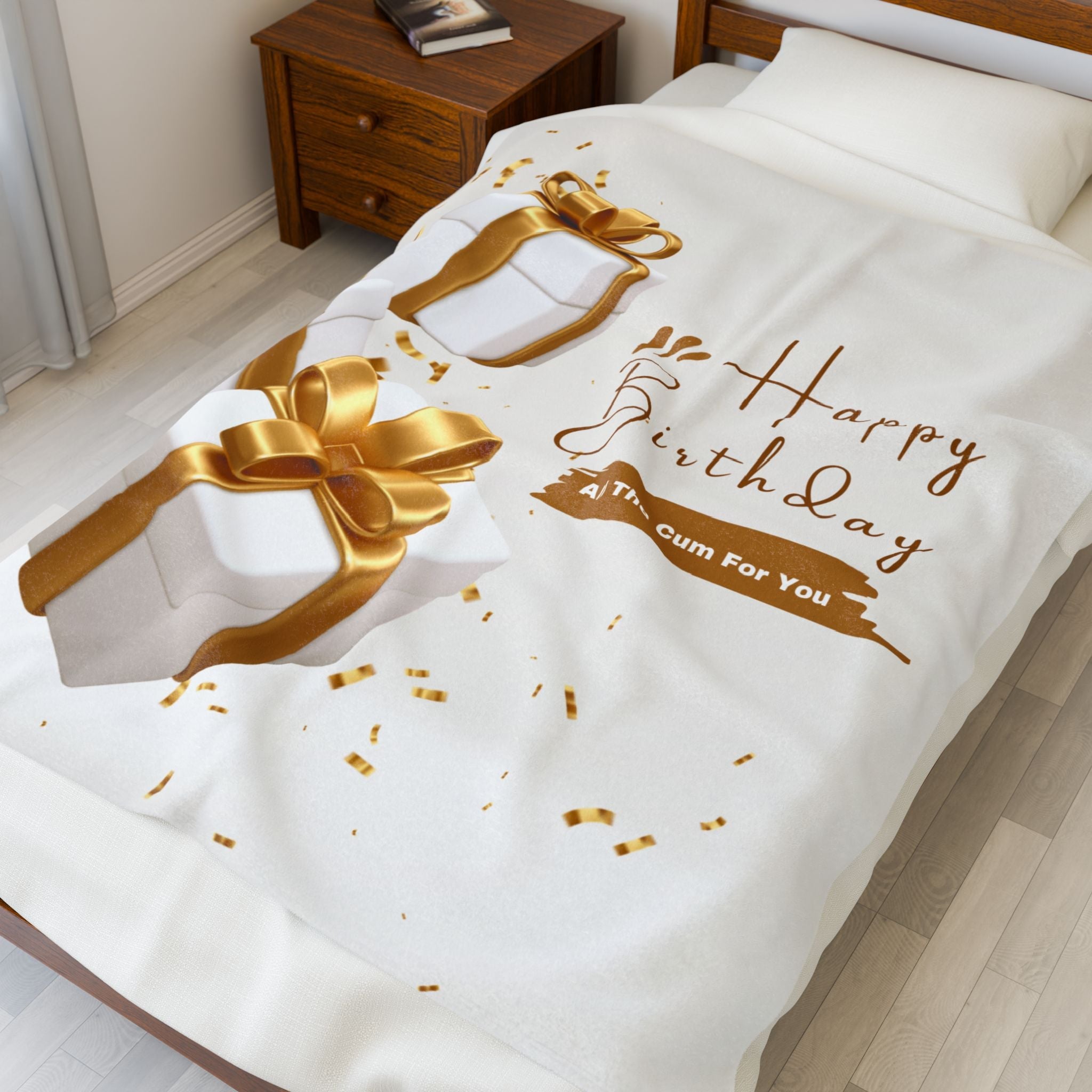 Gold Happy Birthday | Mix & Match Fun-Flirty Lovers’ Blankets