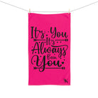 It’s You It’s Always Been You Signature Pink | Mix & Match Original Fun-Flirty Lovers’ Towels