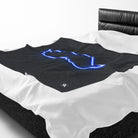 His Mustache Neon | Mix & Match Soft Fun-Flirty Lovers’ Blankets