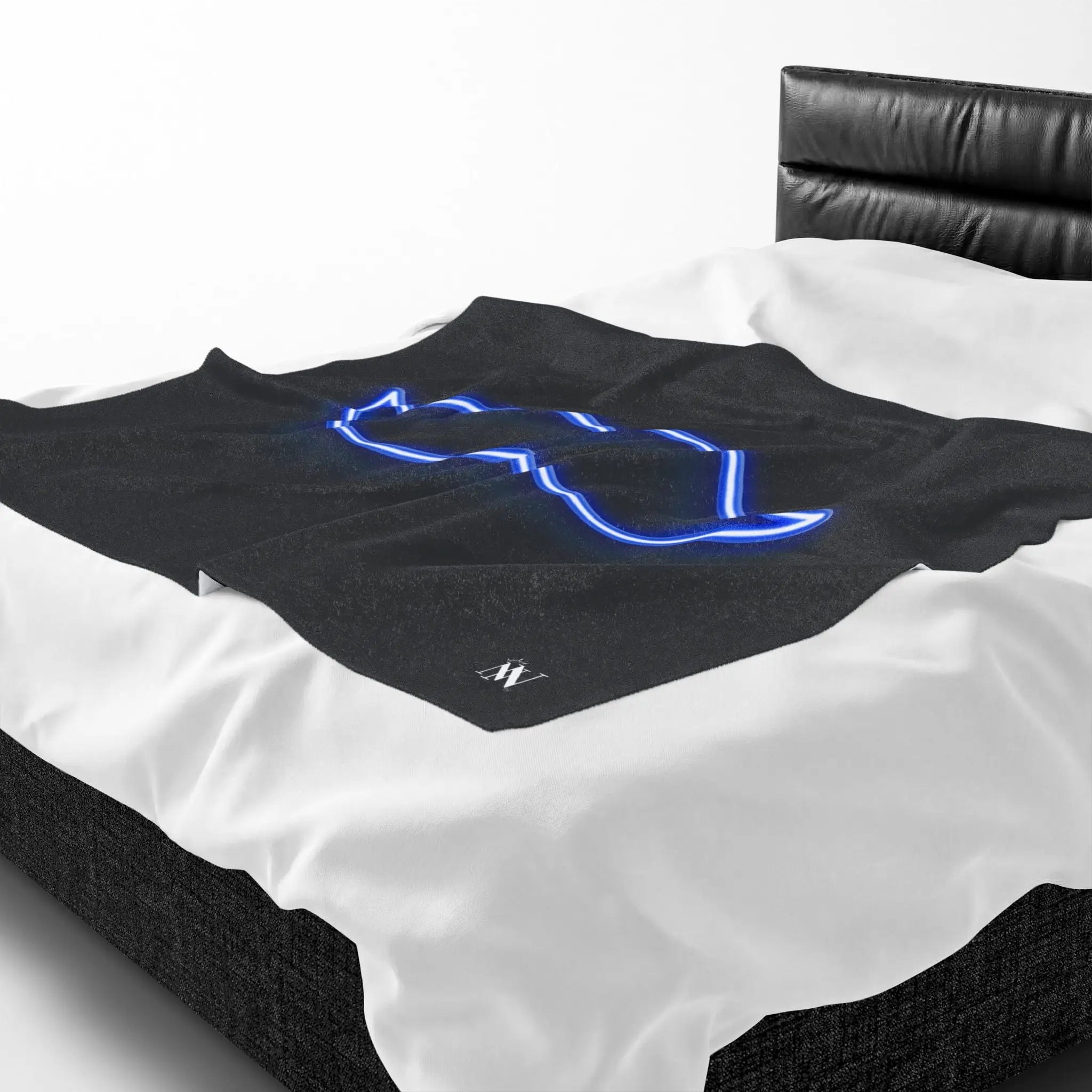 His Mustache Neon Romantic Gifts Silky Soft Love Blanket