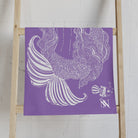 Mermaid Sitting Her Back Turned Light Purple Cum Towel