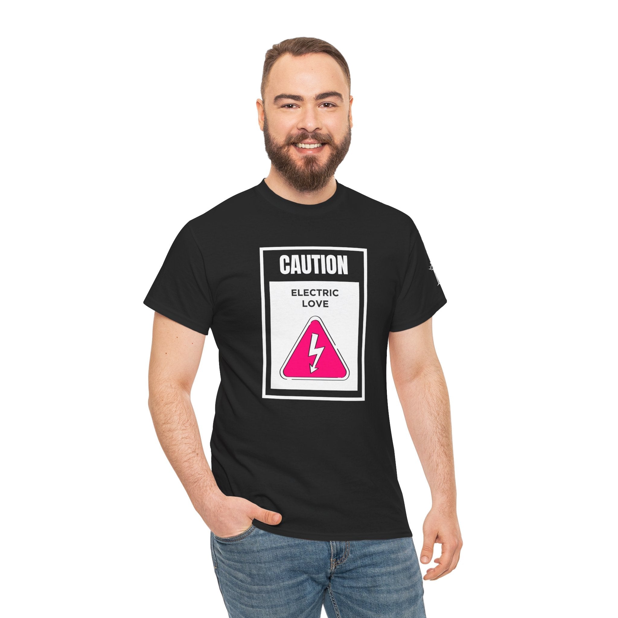 Caution Electric Love Romantic Couples Sex Gifts 100% Cotton T-Shirt