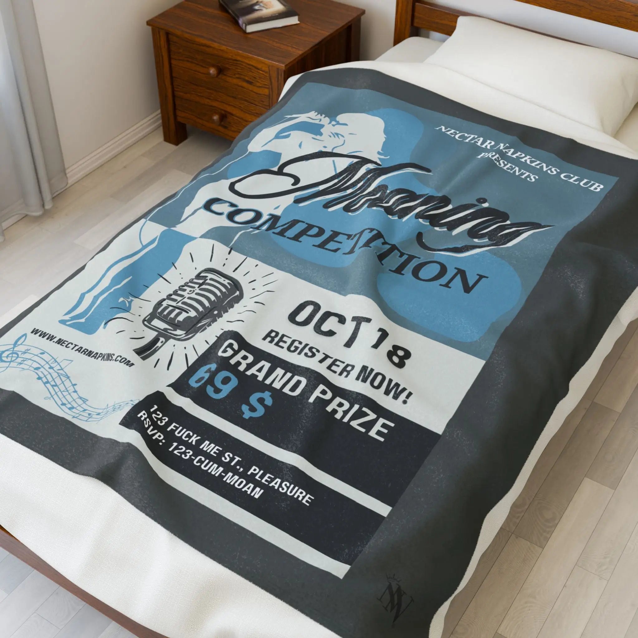 Moaning Competition | Mix & Match Velveteen Fun-Flirty Lovers’ Blankets