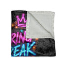 Spring Break Neon Sign Crushed Velvet Blanket