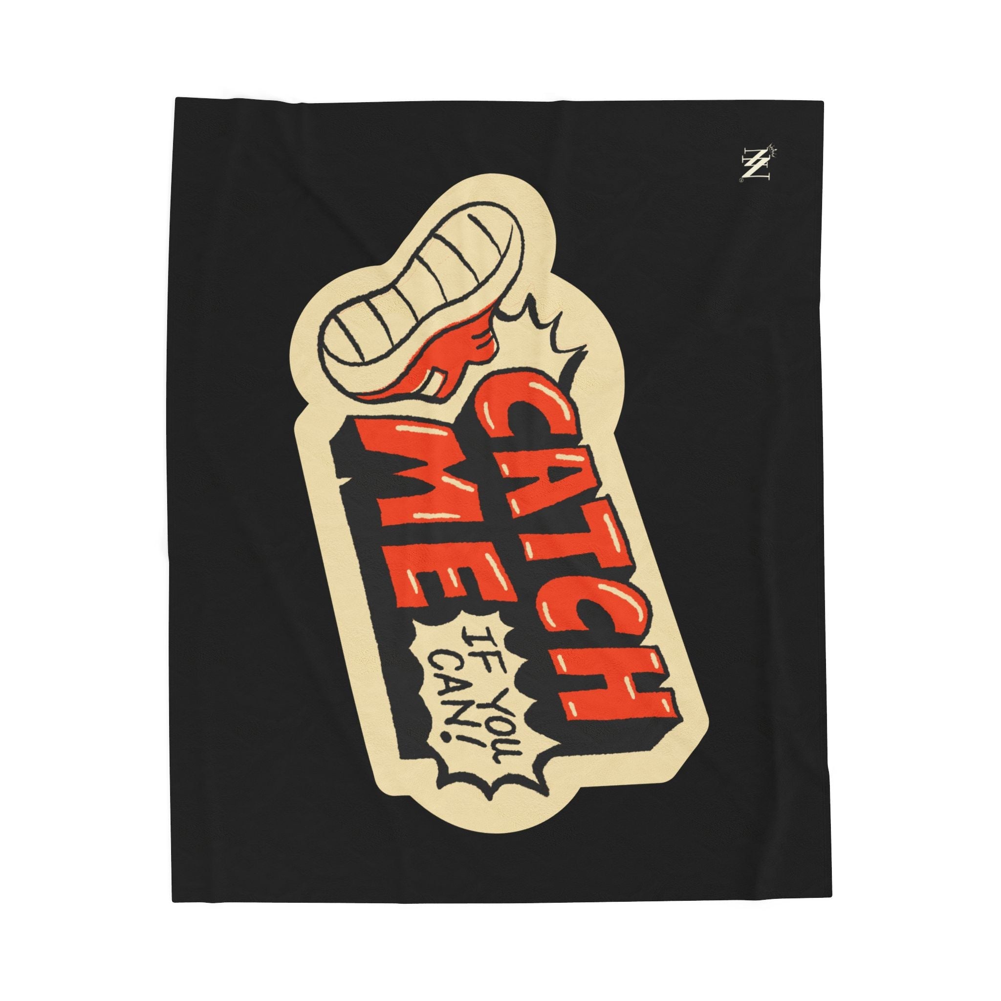 Catch Me If You Can Sticker Print | Mix & Match Velveteen Fun-Flirty Lovers’ Blankets