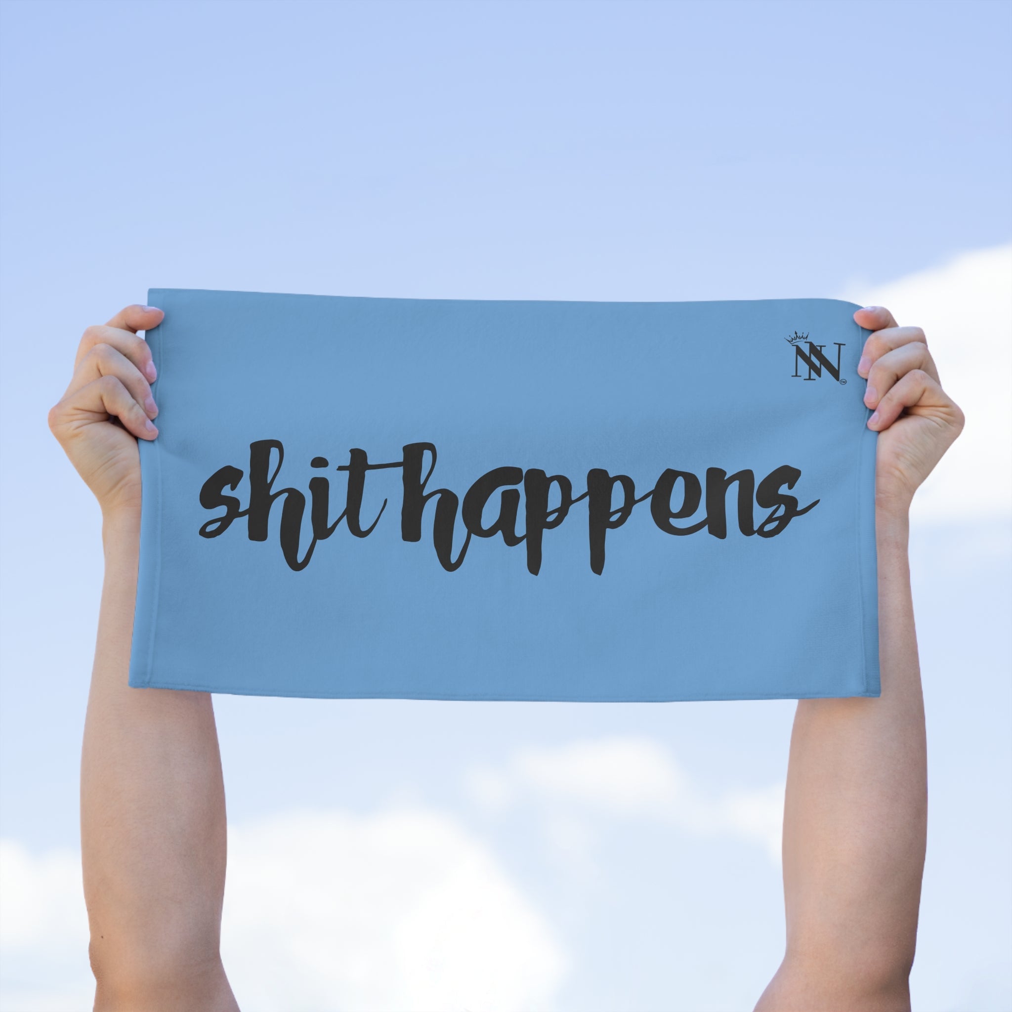 Shit Happens Light Blue | Mix & Match Soft Fun-Flirty Lovers’ Towels