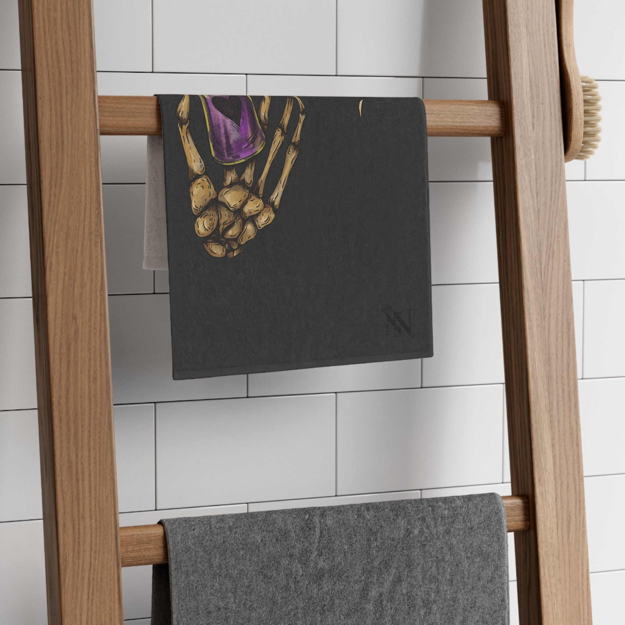 Death’s Love Potion Dark Grey | Mix & Match Soft Fun-Flirty Lovers’ Towels