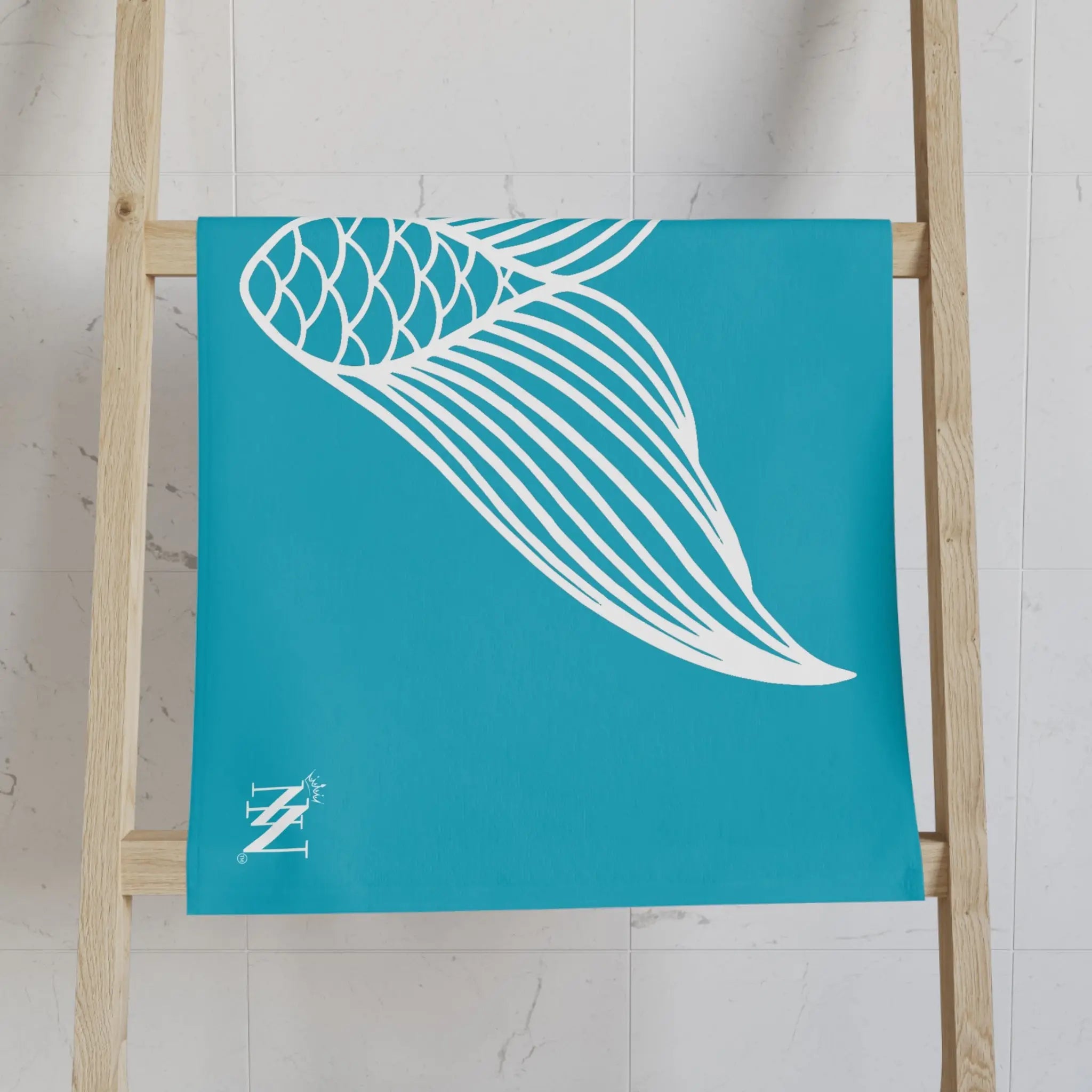 Mermaid Tail Teal Cum Towel