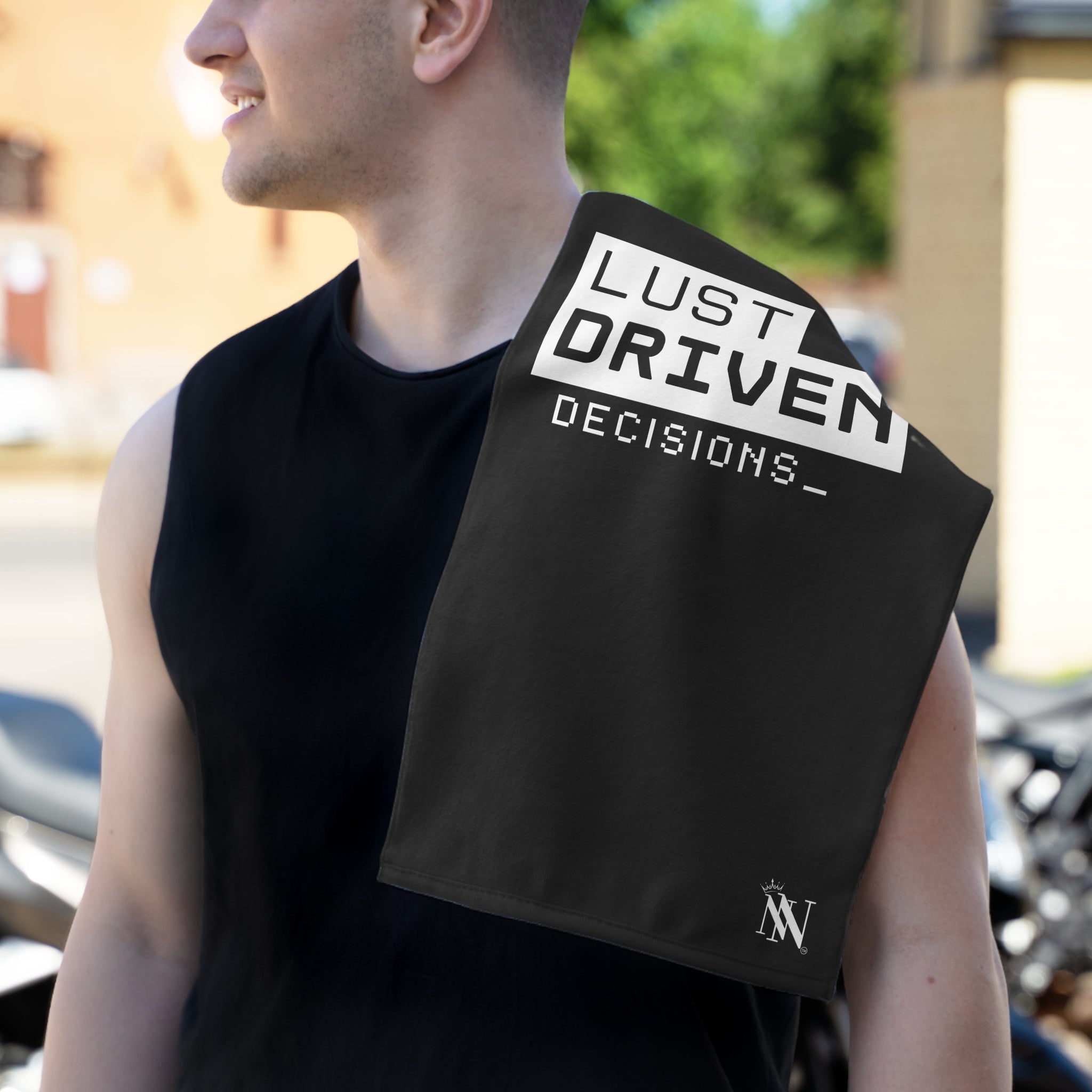 Lust Driven Decisions Black | Mix & Match Soft Fun-Flirty Lovers’ Towels