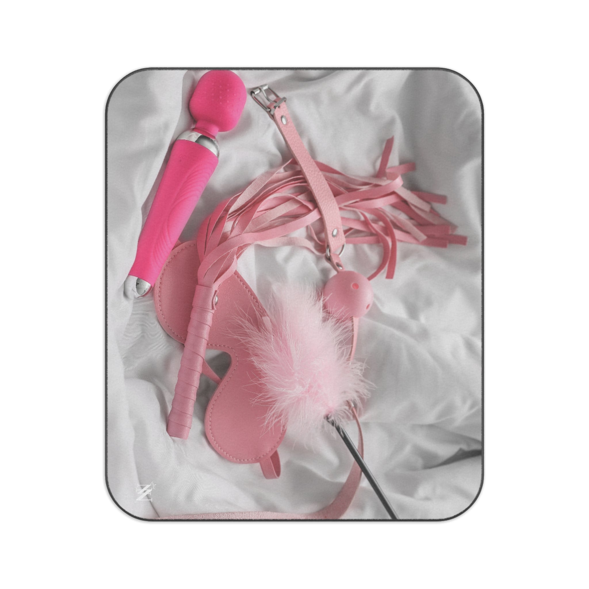 Kinky Pink Sex Toys & Feather Photograph | Mix Match Fun-Flirty Lovers’ Water-Resistant Blankets