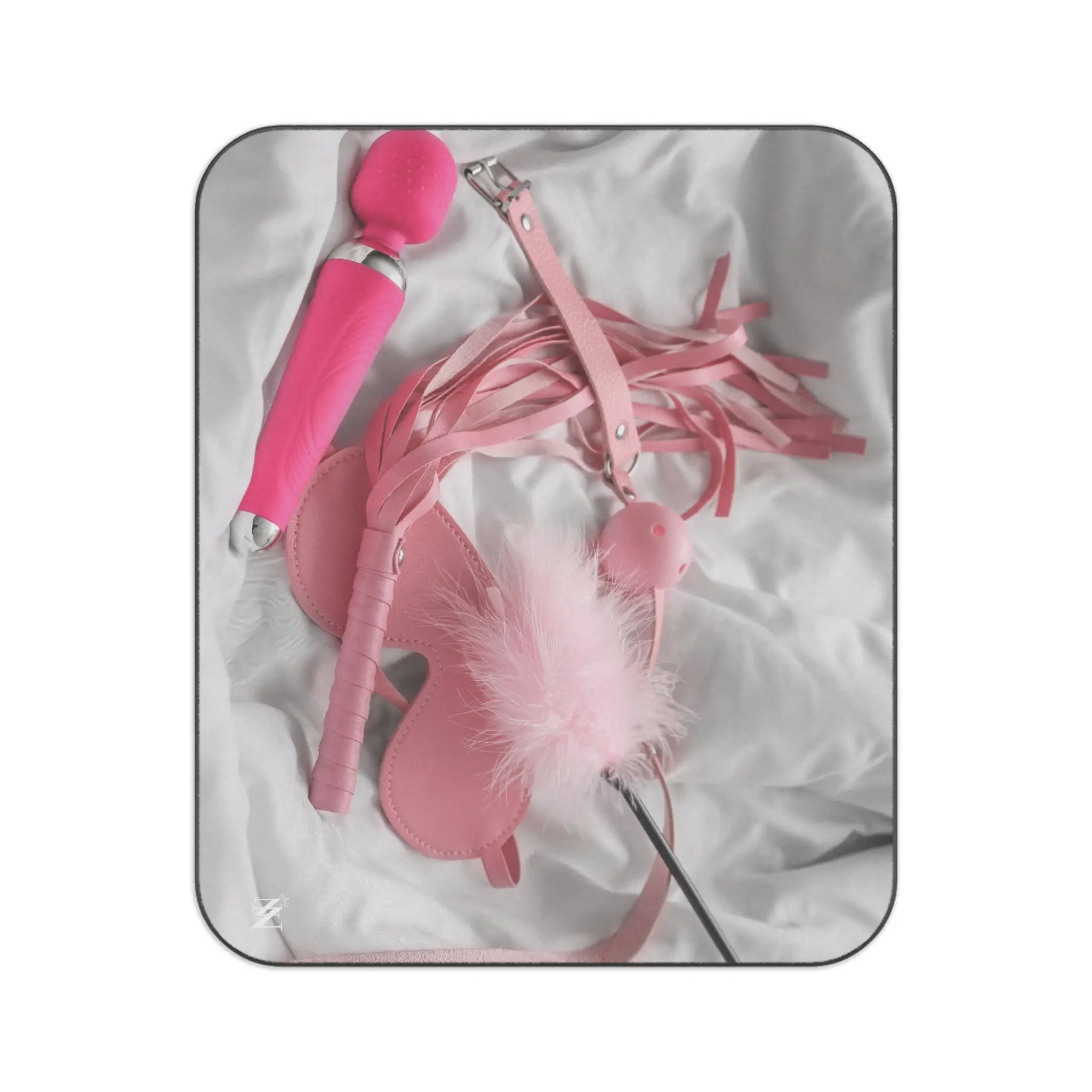 Kinky Pink Sex Toys & Feather Photograph | Mix Match Fun-Flirty Lovers’ Water-Resistant Blankets