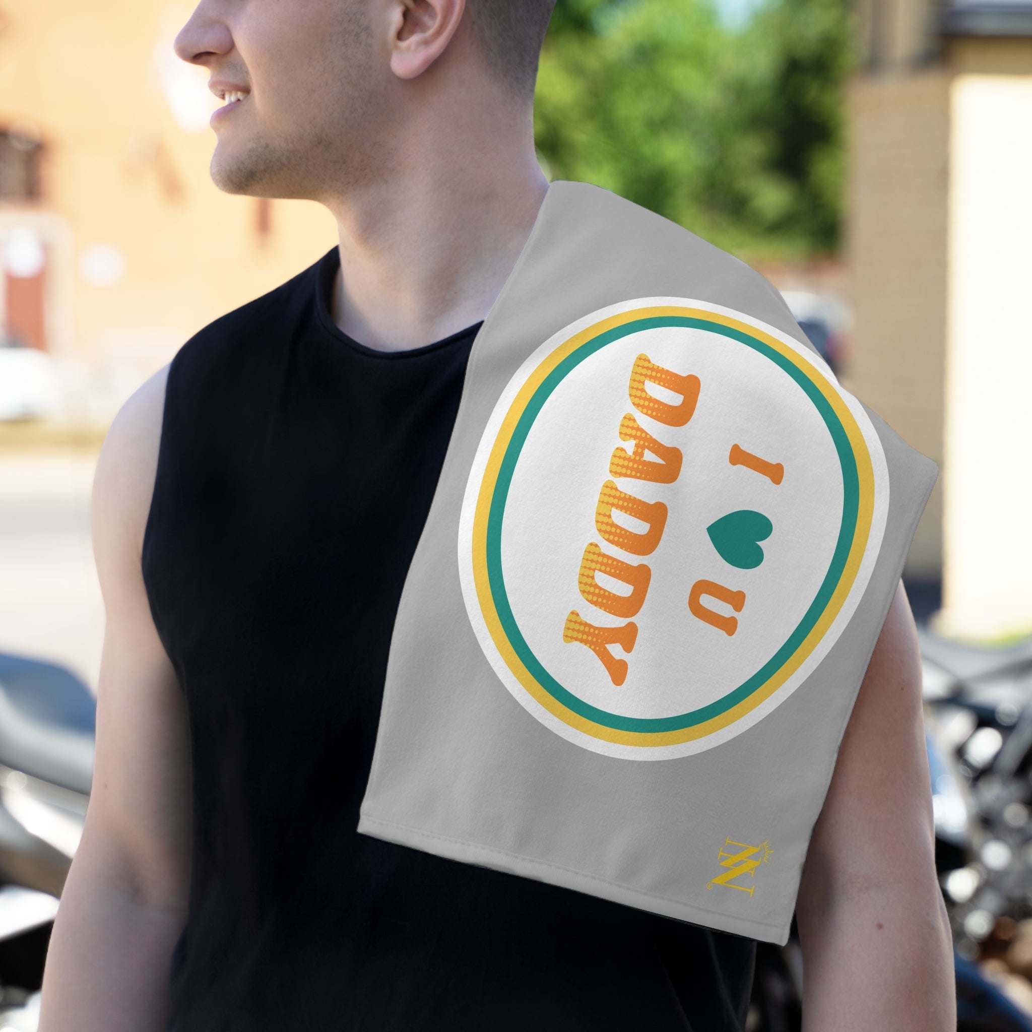 I Love You Daddy Light Grey | Mix & Match Soft Fun-Flirty Lovers’ Towels