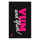 Yum and Yum! Black Mix & Match Soft Sex Towels | Flirty Lovers’ Gifts