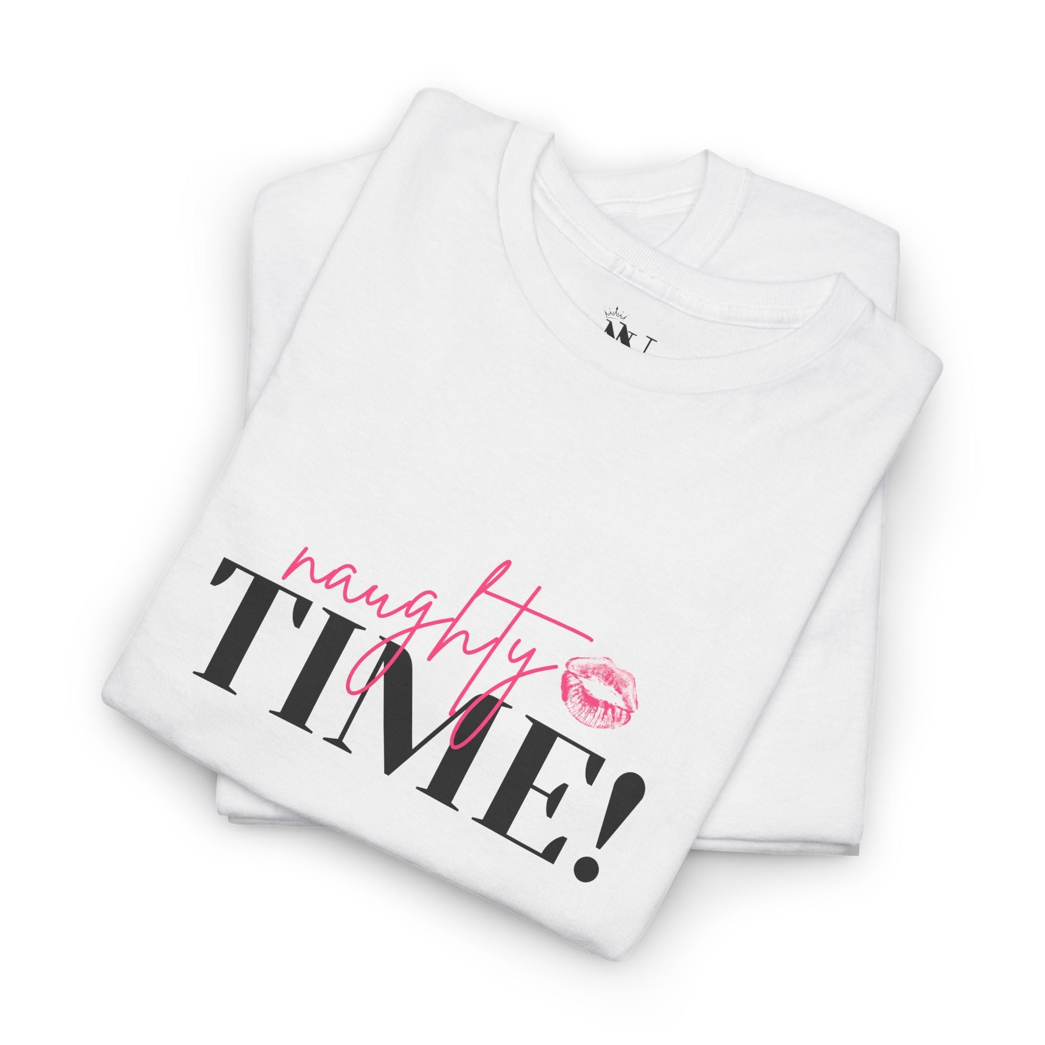 Naughty Time! With a Kiss | Mix & Match Cotton Unisex Fun-Flirty Lovers’ T-Shirts