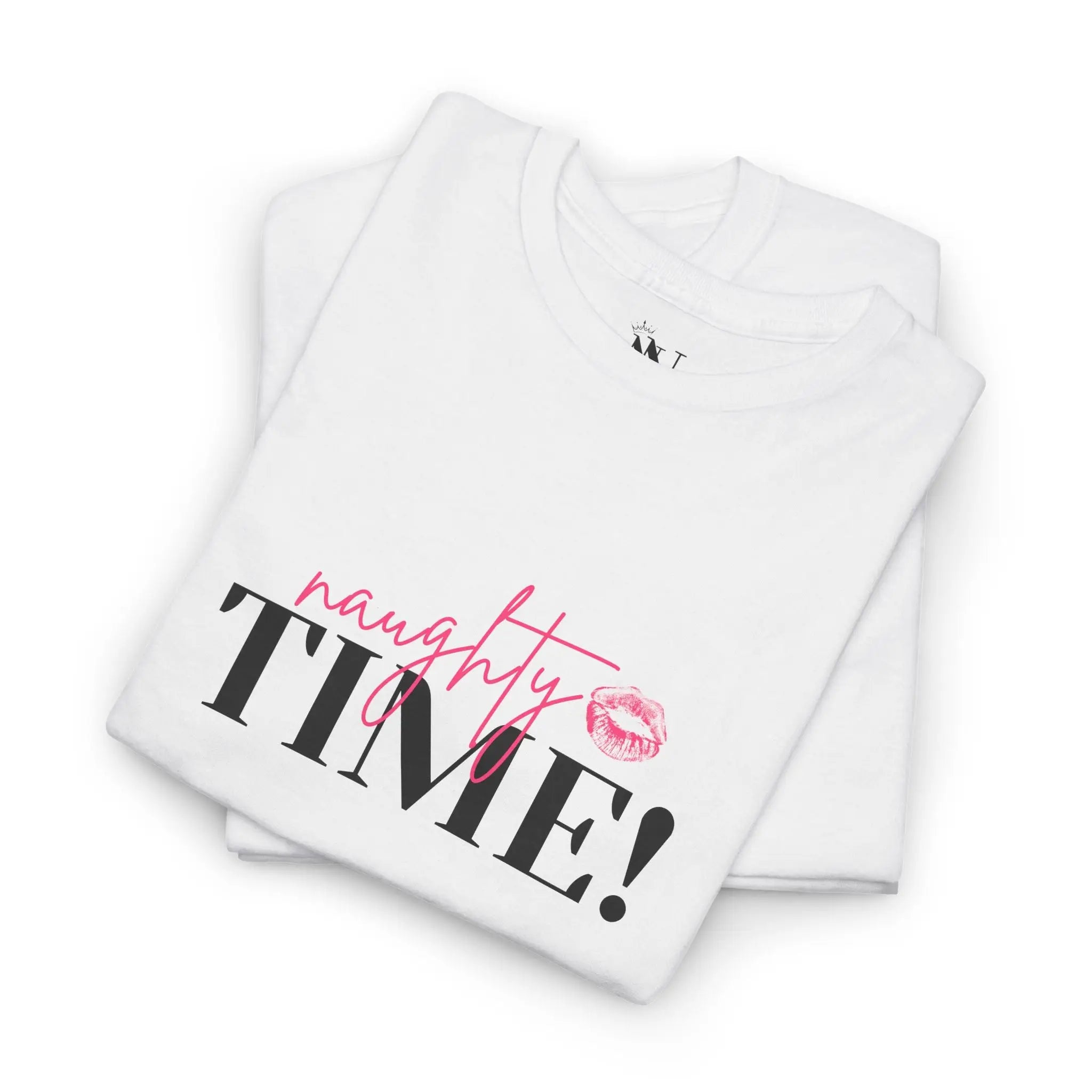 Naughty Time! With a Kiss | Mix & Match Cotton Unisex Fun-Flirty Lovers’ T-Shirts