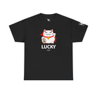 Lucky In Bed Beckoning Cat | Mix & Match Cotton Unisex Fun-Flirty Lovers’ T-Shirts