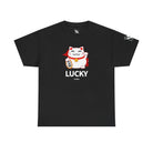 Lucky In Bed Beckoning Cat | Mix & Match Cotton Unisex Fun-Flirty Lovers’ T-Shirts