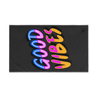 Neon Rainbow Good Vibes Dark Grey | Mix & Match Classic Fun-Flirty Lovers’ Towels