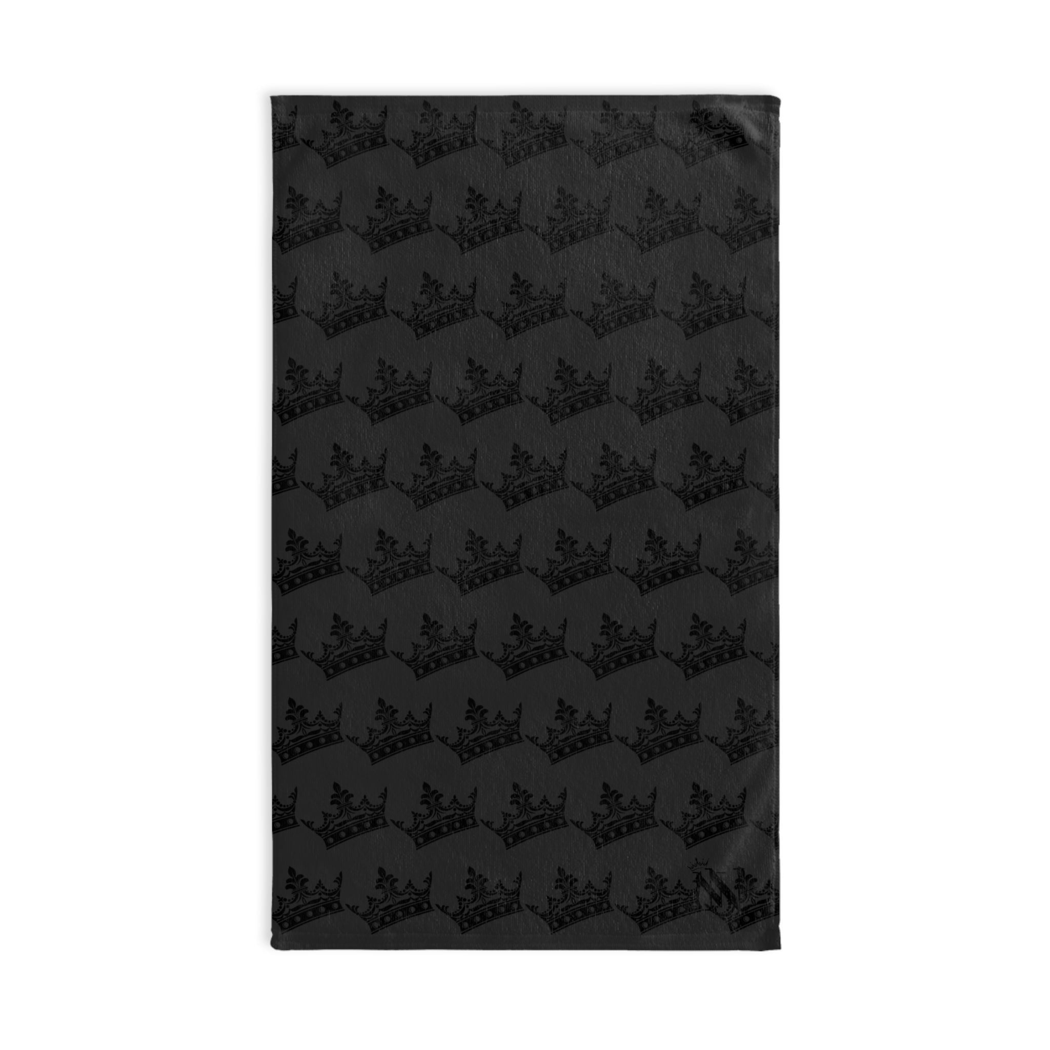 Crown Queen Pattern Dark Grey Cum Towel