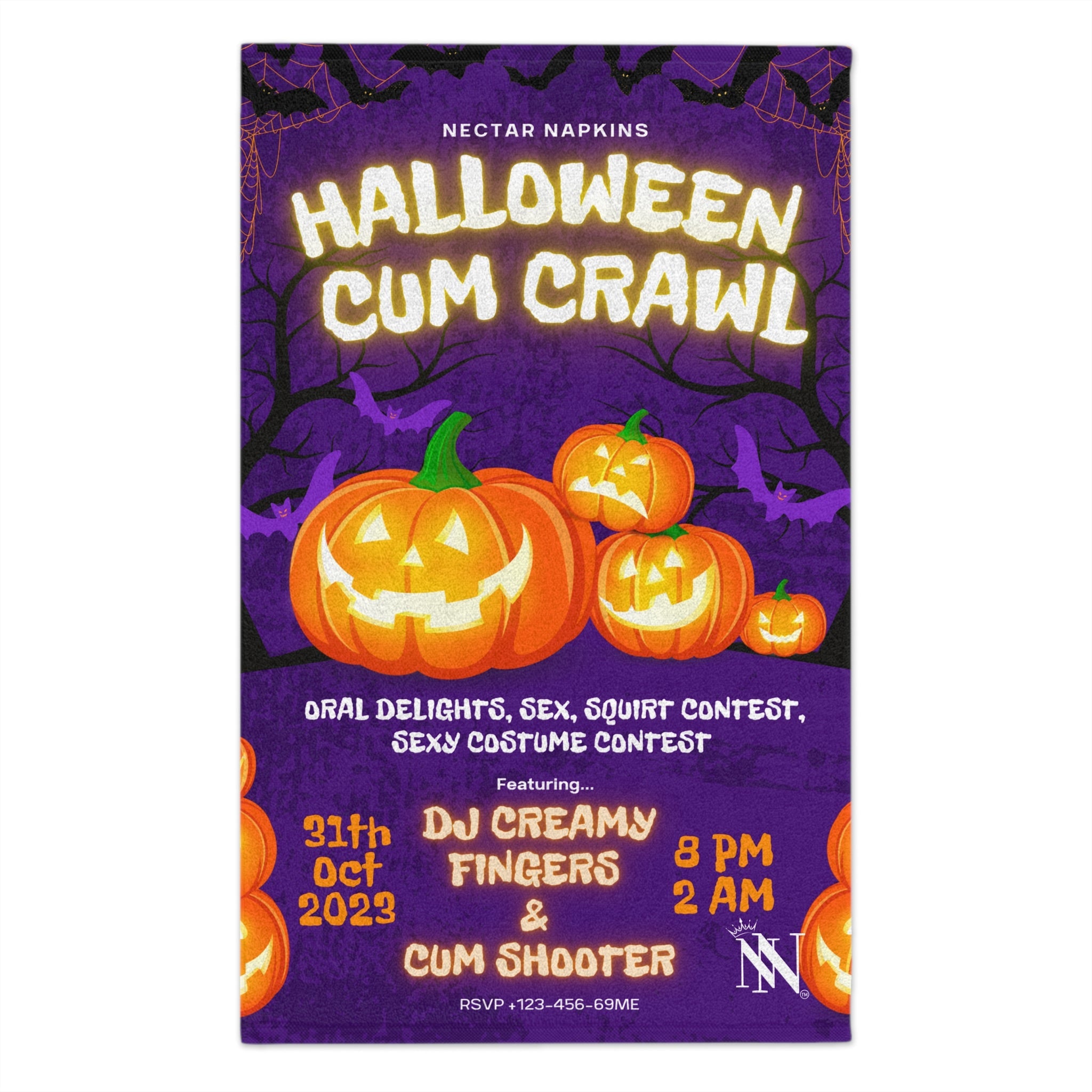 Halloween Cum Crawl | Mix & Match Soft Fun-Flirty Lovers’ Towels