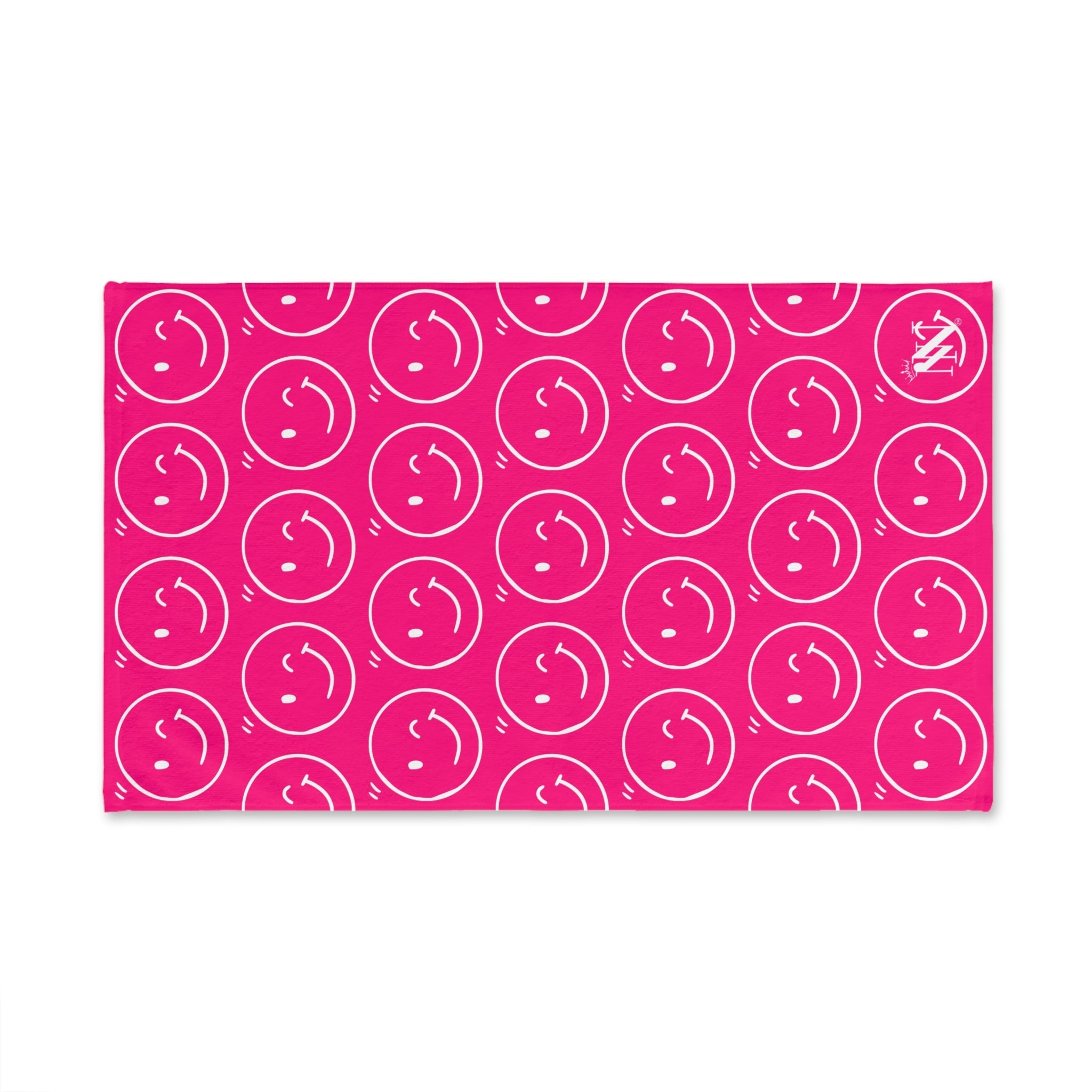 Wink Emoji Pattern Signature Pink Cum Towel