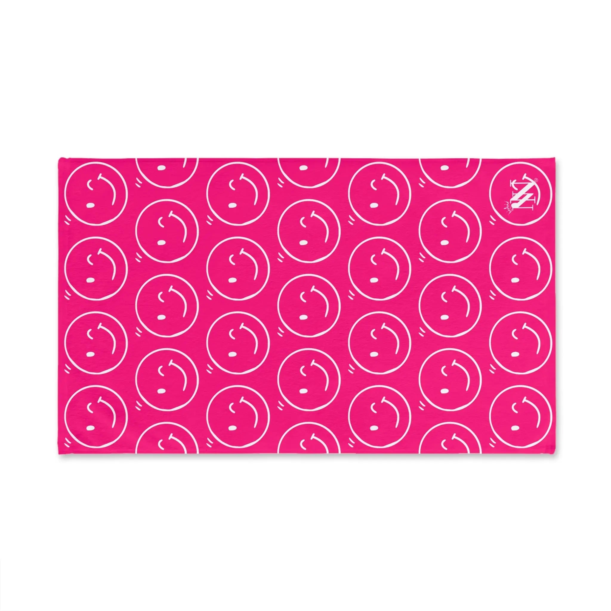 Wink Emoji Pattern Signature Pink Cum Towel