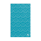 Happy Smiling Emoji Pattern Teal Cum Towel