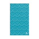 Happy Smiling Emoji Pattern Teal | Mix & Match Classic Fun-Flirty Lovers’ Towels