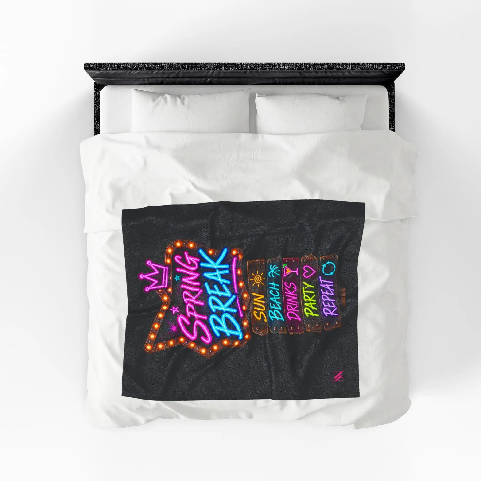 Spring Break Neon Sign Lovers’ Blanket