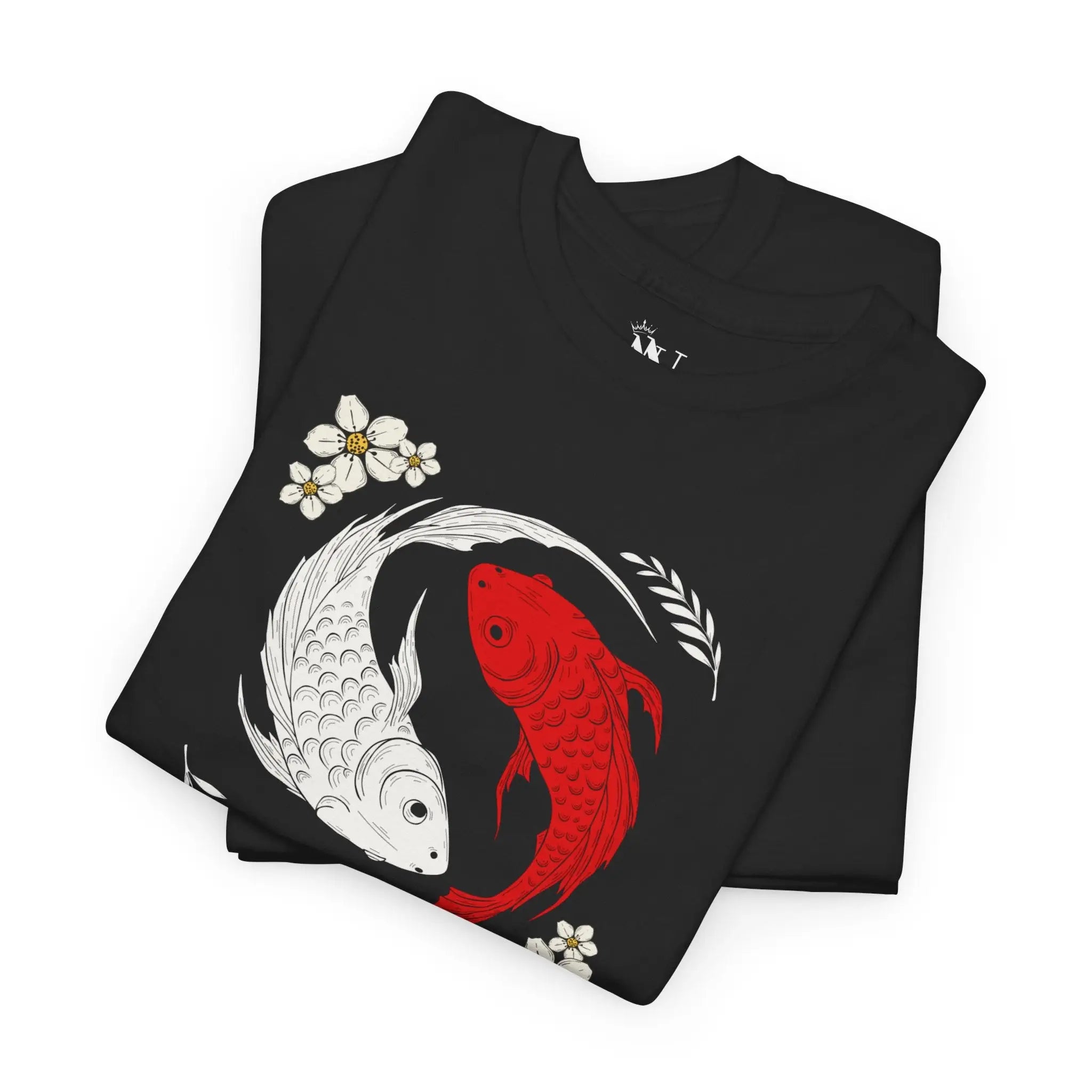 Two Paths One Destiny Koi Fish Ying Yang Cotton T-Shirt