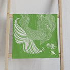 Mermaid Sitting Her Back Turned Lime Green Cum Towel