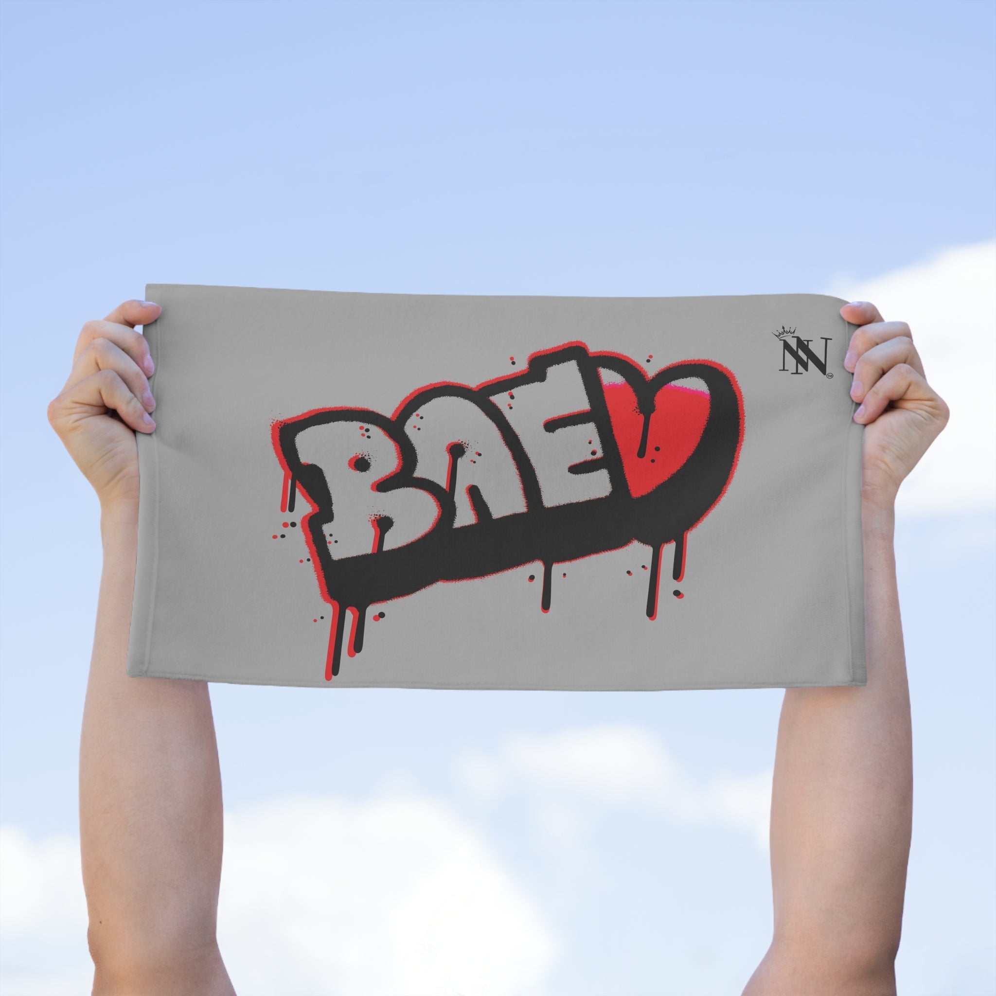 Dripping Bae Love Light Grey | Mix & Match Soft Fun-Flirty Lovers’ Towels