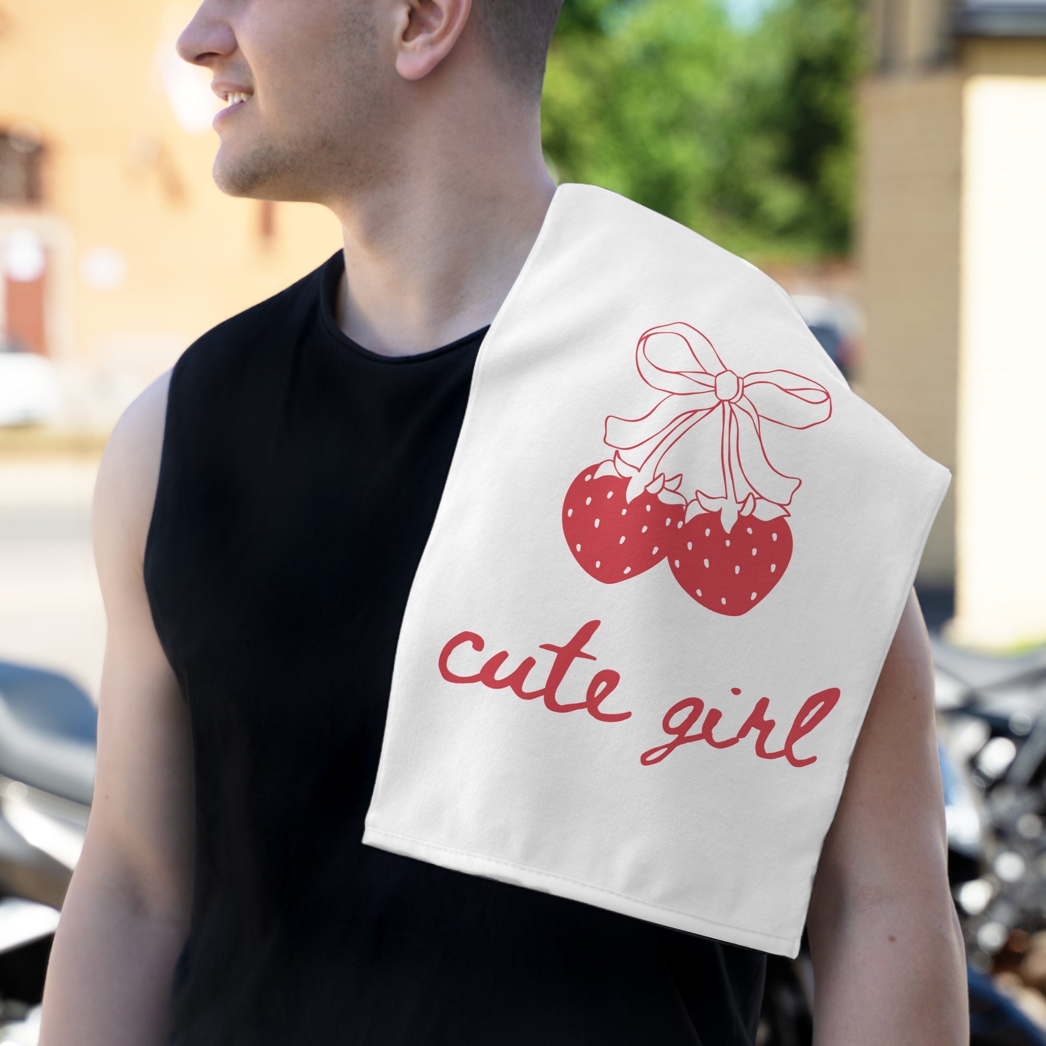 Cute Girl Strawberries | Mix & Match Soft Fun-Flirty Lovers’ Towels