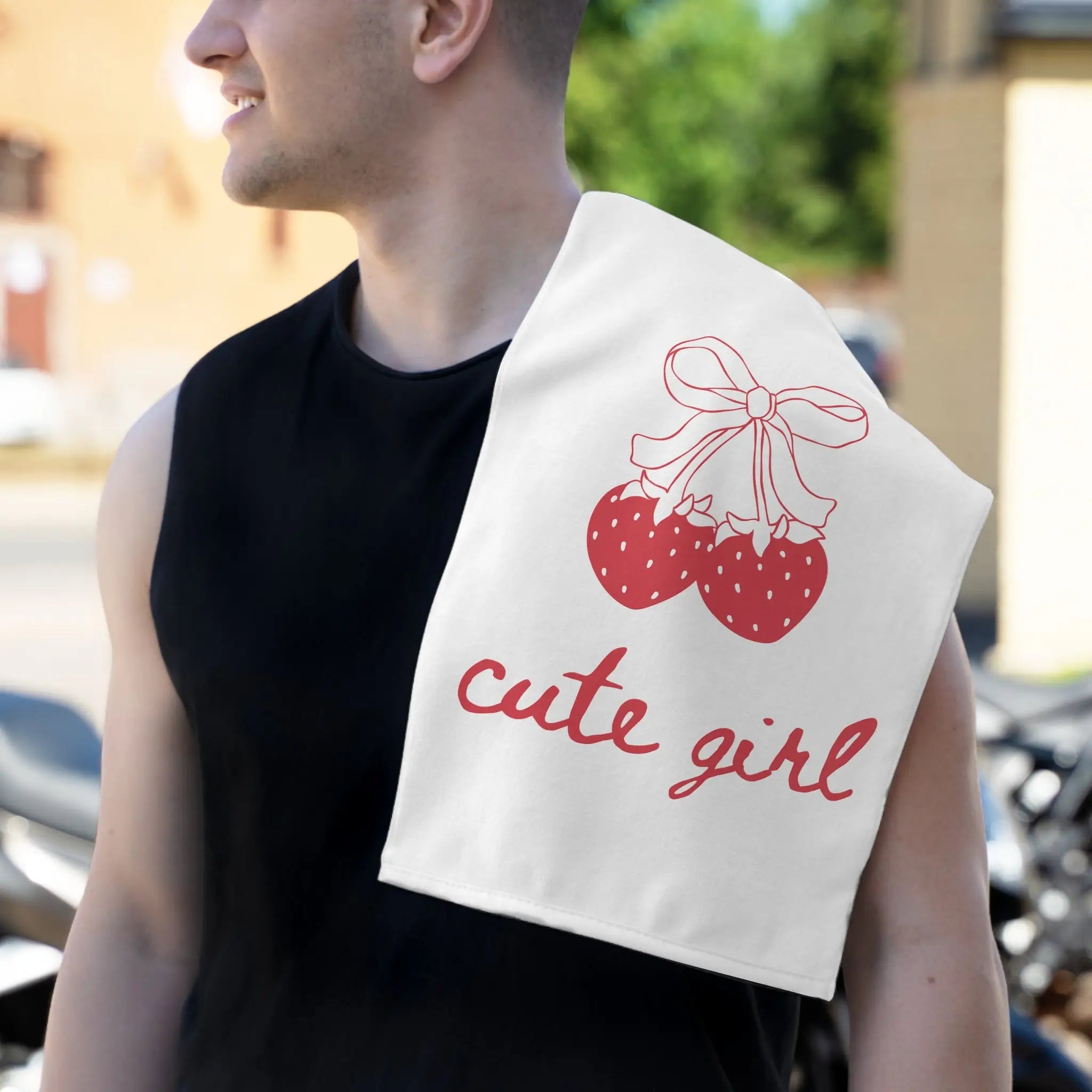 Cute Girl Strawberries | Mix & Match Soft Fun-Flirty Lovers’ Towels