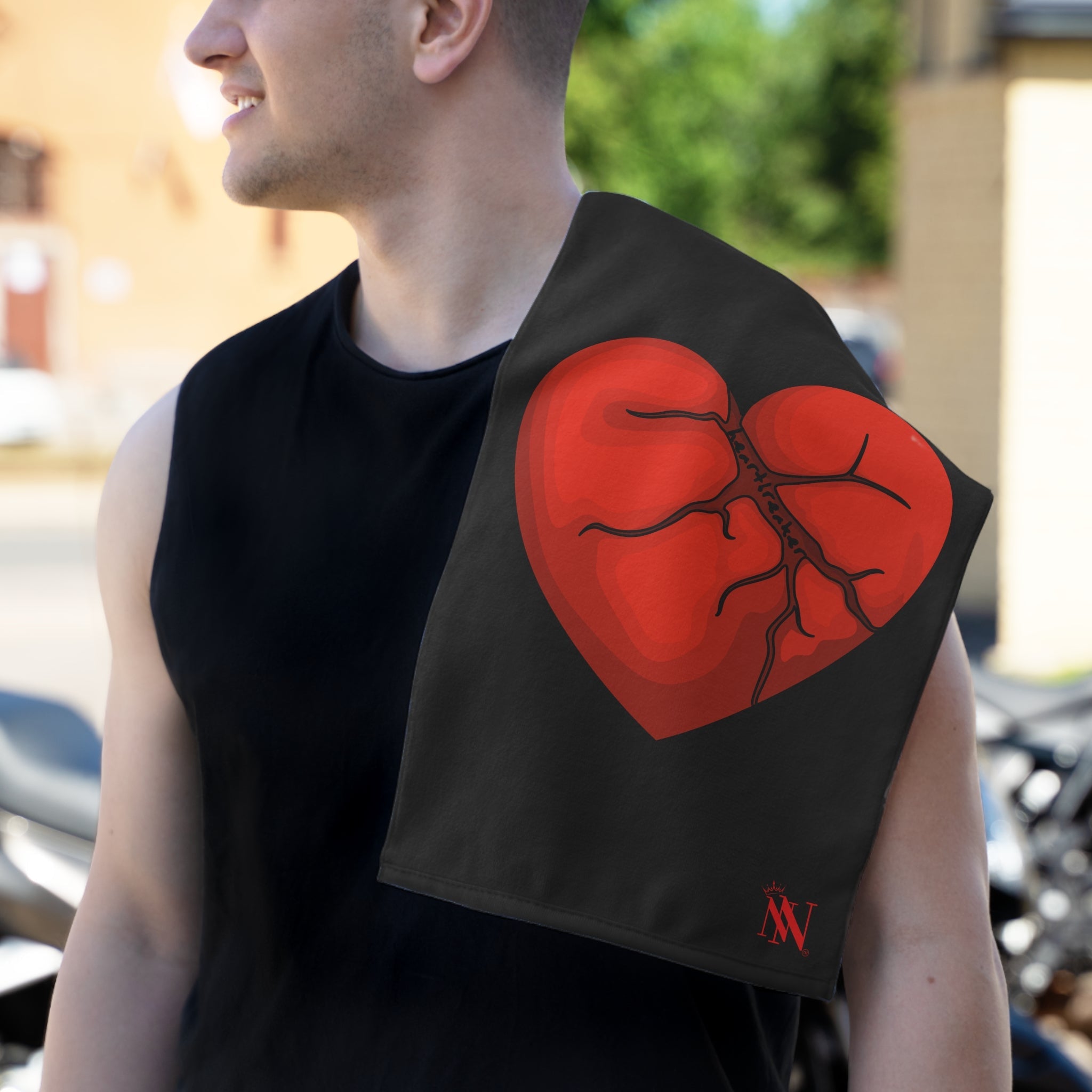 Heartbreaker Black | Mix & Match Soft Fun-Flirty Lovers’ Towels