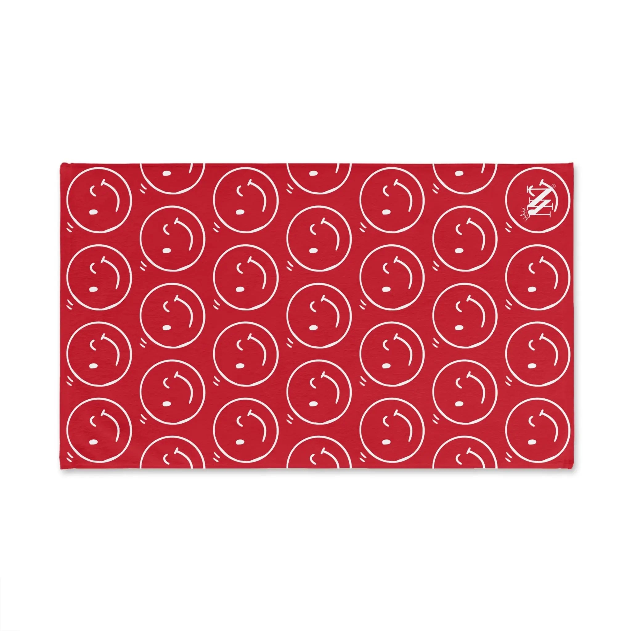 Wink Emoji Pattern Red Cum Towel