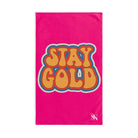 Stay Gold Retro Sticker Signature Pink Cum Towel