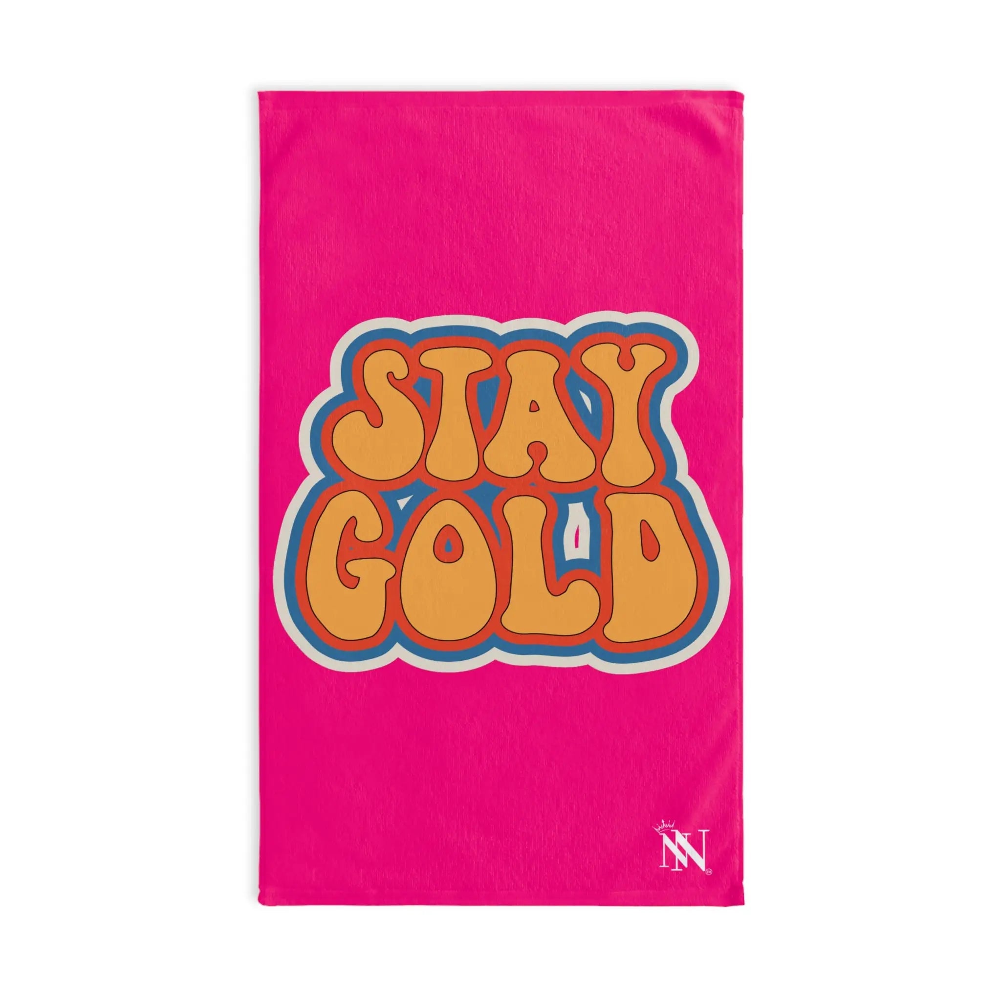Stay Gold Retro Sticker Signature Pink Cum Towel