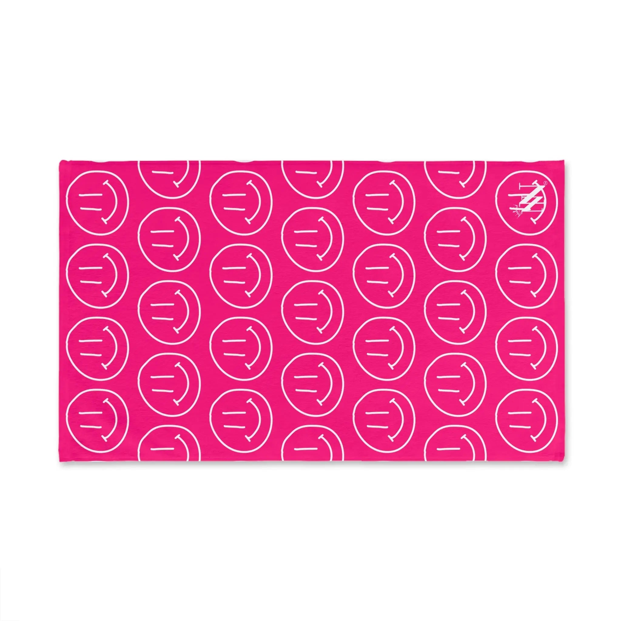 Happy Smiling Emoji Pattern Signature Pink | Mix & Match Classic Fun-Flirty Lovers’ Towels