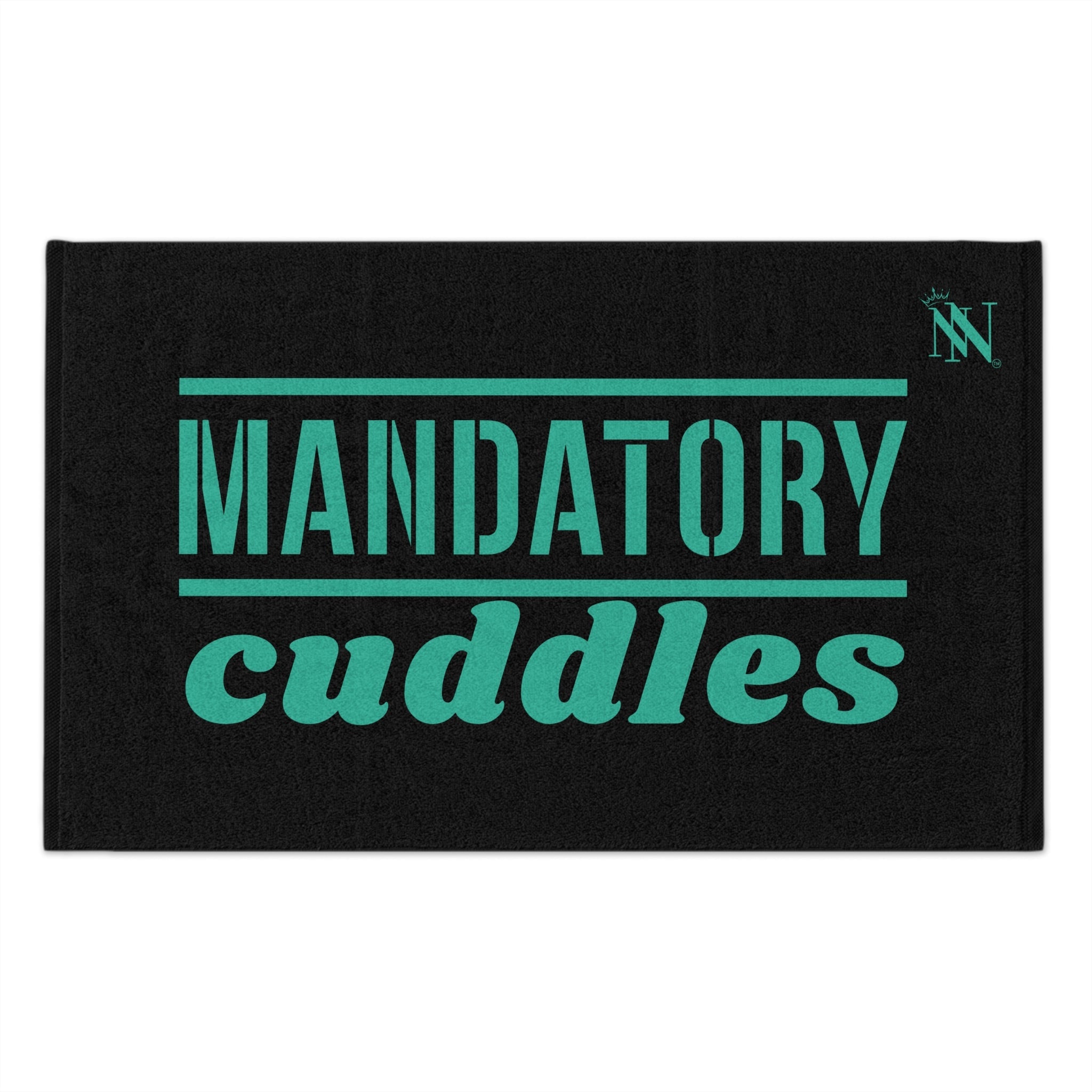 Mandatory Cuddles Black | Mix & Match Soft Fun-Flirty Lovers’ Towels