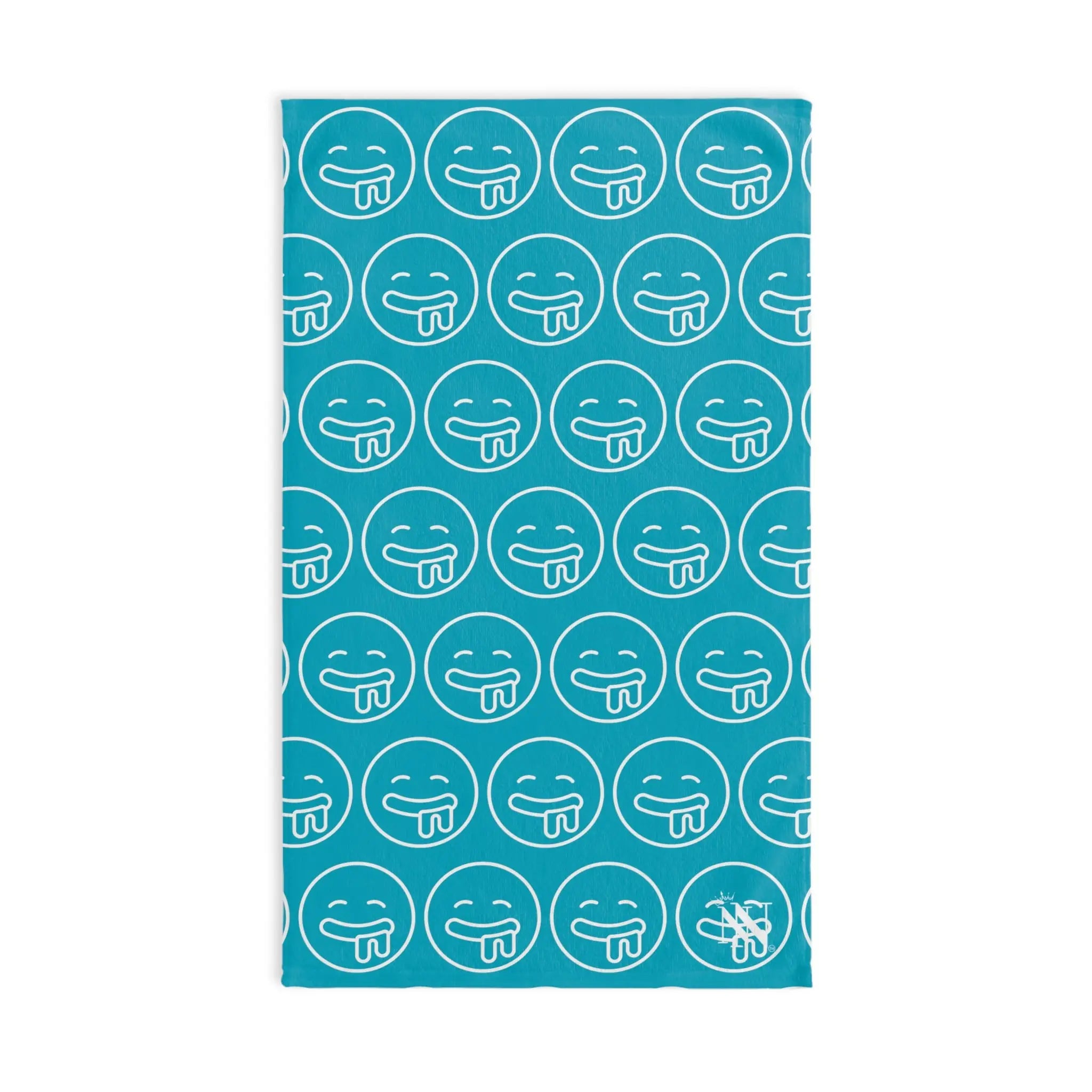 Hungry Drooling Emoji Pattern Teal | Mix & Match Classic Fun-Flirty Lovers’ Towels