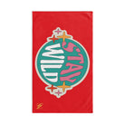 Stay Wild Retro Sticker Bright Red Cum Towel