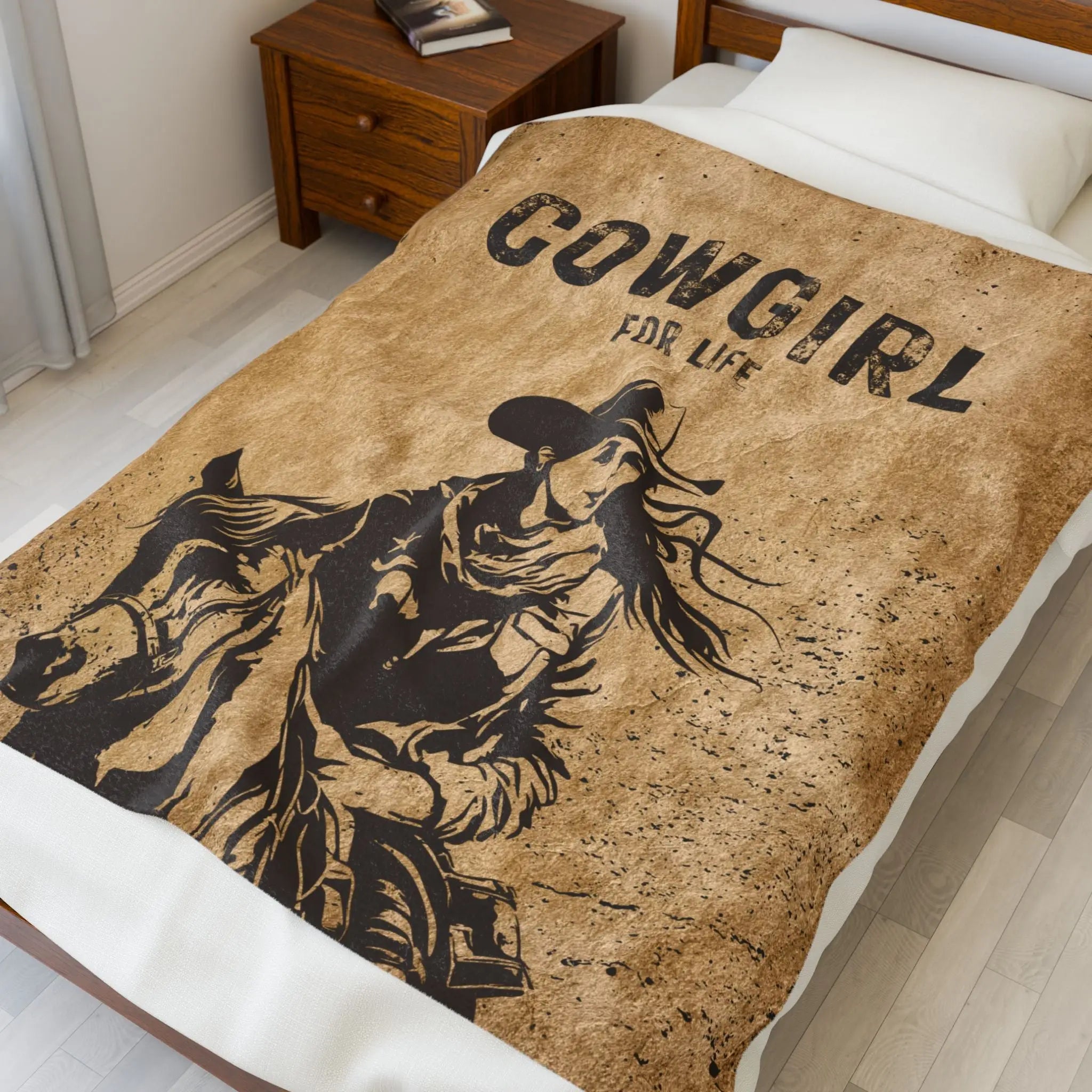Vintage Cowgirl for Life Poster | Mix & Match Soft Fun-Flirty Lovers’ Blankets