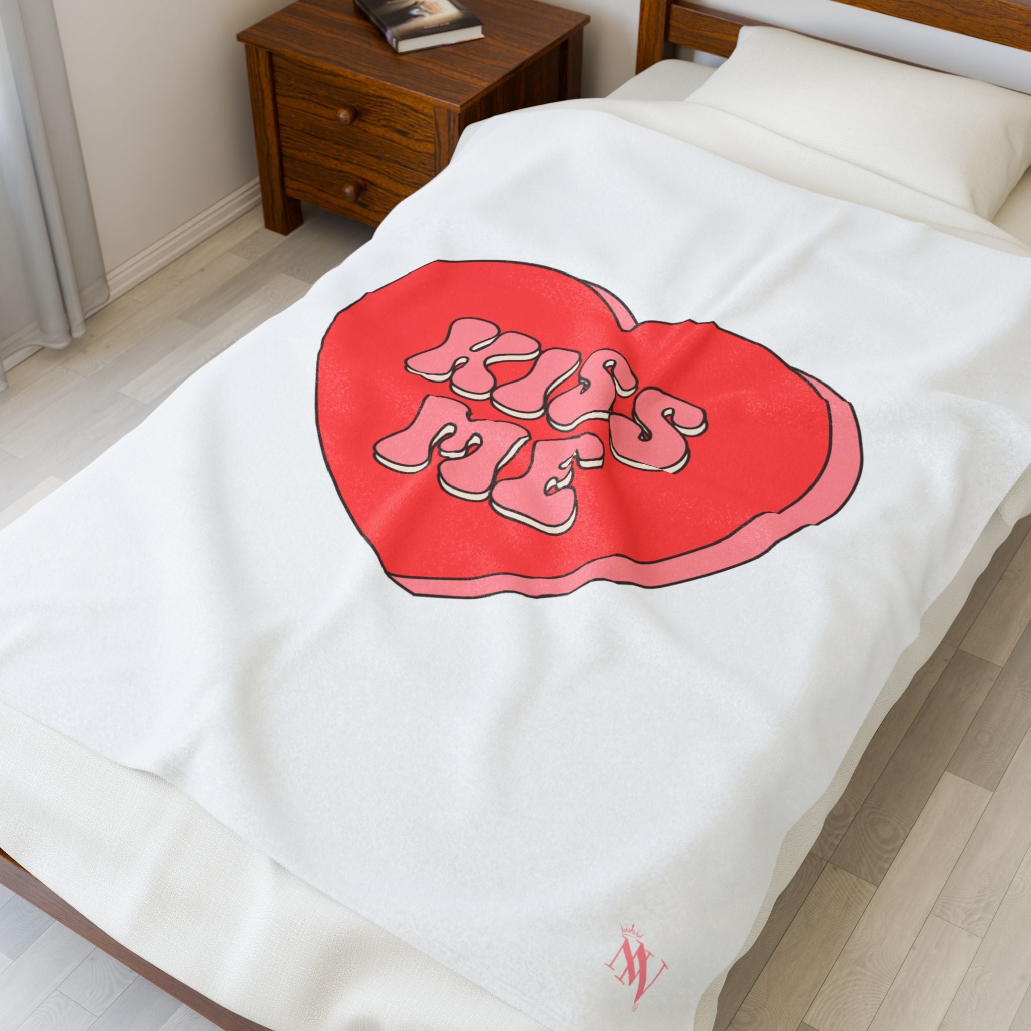 Kiss Me Candy Heart | Mix & Match Fun-Flirty Lovers’ Blankets